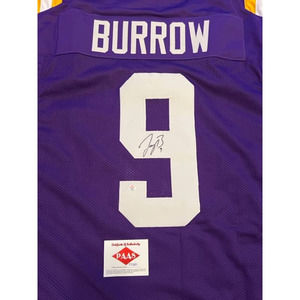 Joe Burrow Autographed/Sign LSU Tigers XL Jersey with COA